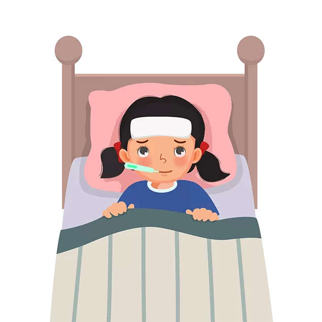 sick female child